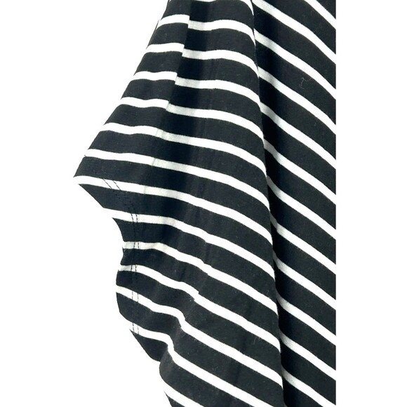 Umgee VNeck Cap Sleeve Blouse Women M Black White Stripe Twist Knot Front 1182H - Picture 8 of 11